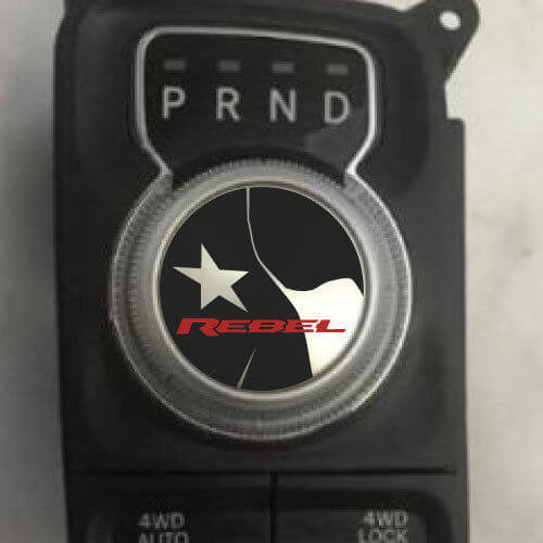 Pegatina de vinilo para pomo de cambio Texas Flag Rebel para Dodge Ram