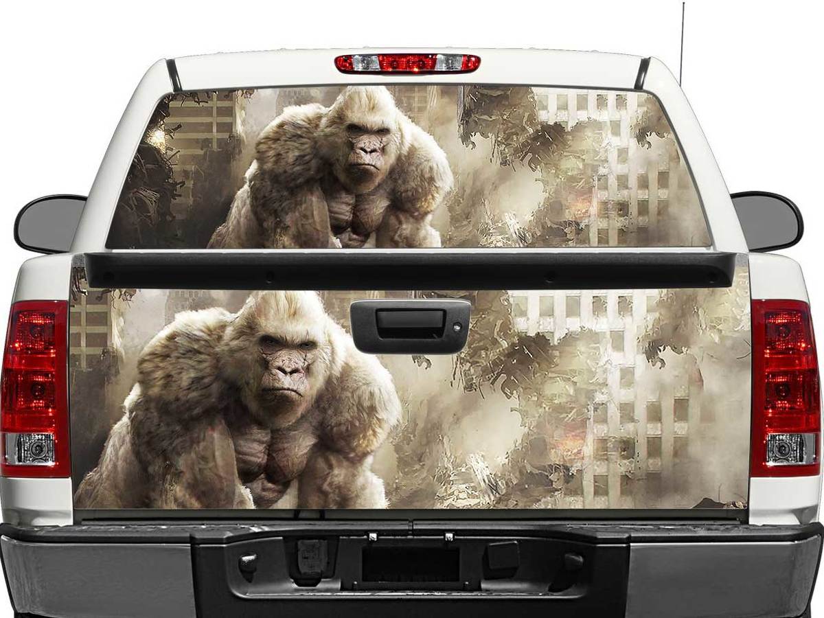 Pegatina de vinilo para ventana trasera o portón trasero George de la película Rampage para camiones pick-up y SUV