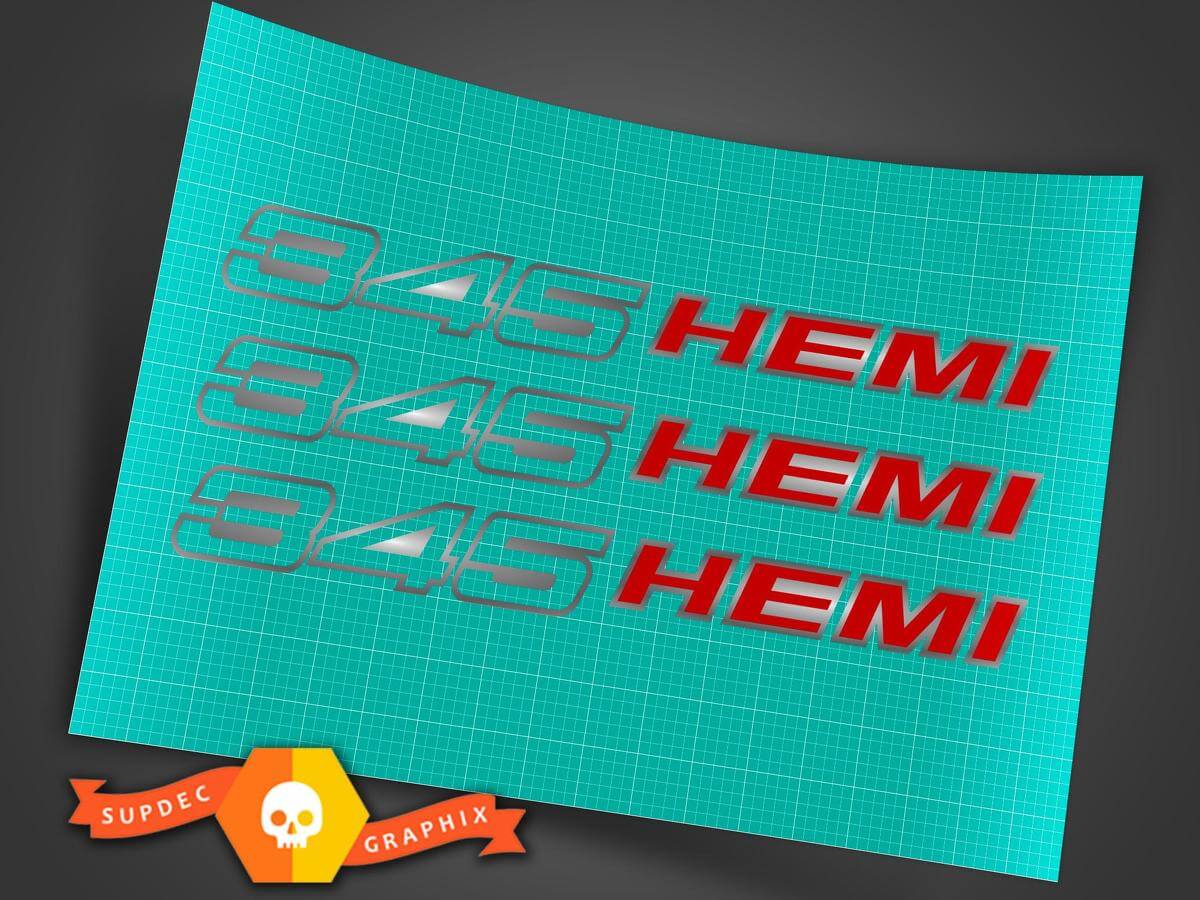 Juego de calcomanías para capó 345 HEMI 5.7L para Dodge Challenger Charger