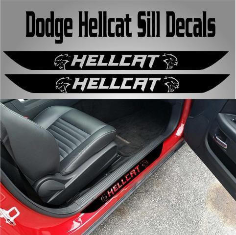 Protectores de umbral de puerta Hellcat pegatinas calcomanías para Dodge Challenger 2015-2017