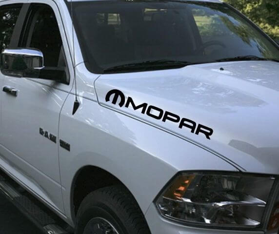2 MOPAR Truck car vinilo 4x20 calcomanía rebelde pegatina Dodge Ram hood ambos lados Hemi