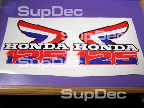 Juego de pegatinas de vinilo estilo ala Honda 125 1985 para Honda