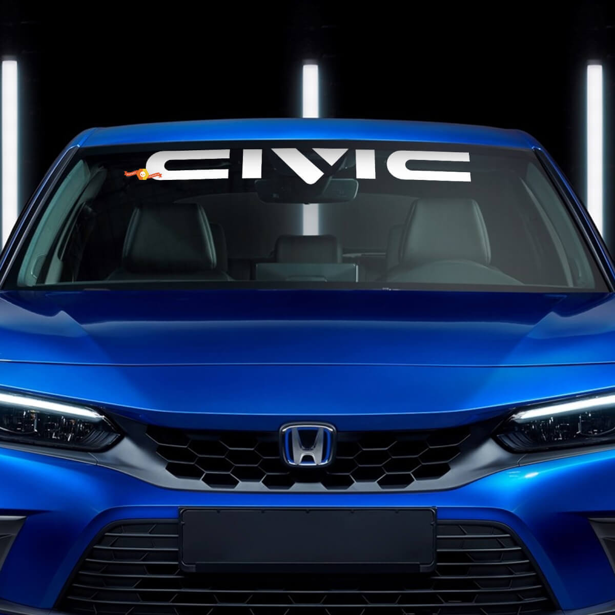 Adhesivo de vinilo con letras de marca para parabrisas para Honda Civic