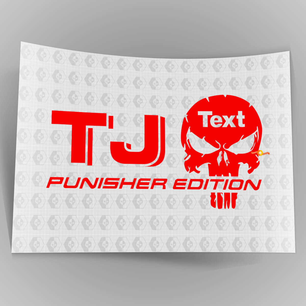 Juego de pegatinas de vinilo edición Custom Text Punisher para Jeep TJ