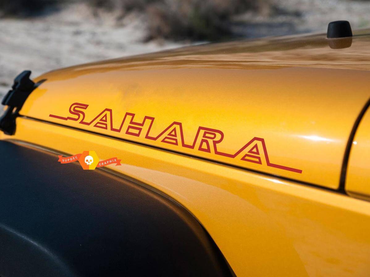 Juego de adhesivos de vinilo laterales para capó Sahara para Jeep Wrangler