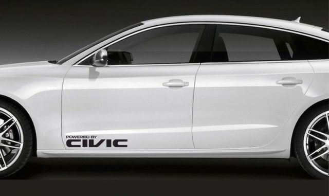 2 piezas con tecnología CIVIC de 15 pulgadas de ancho, calcomanía de vinilo, logotipo gráfico para Honda