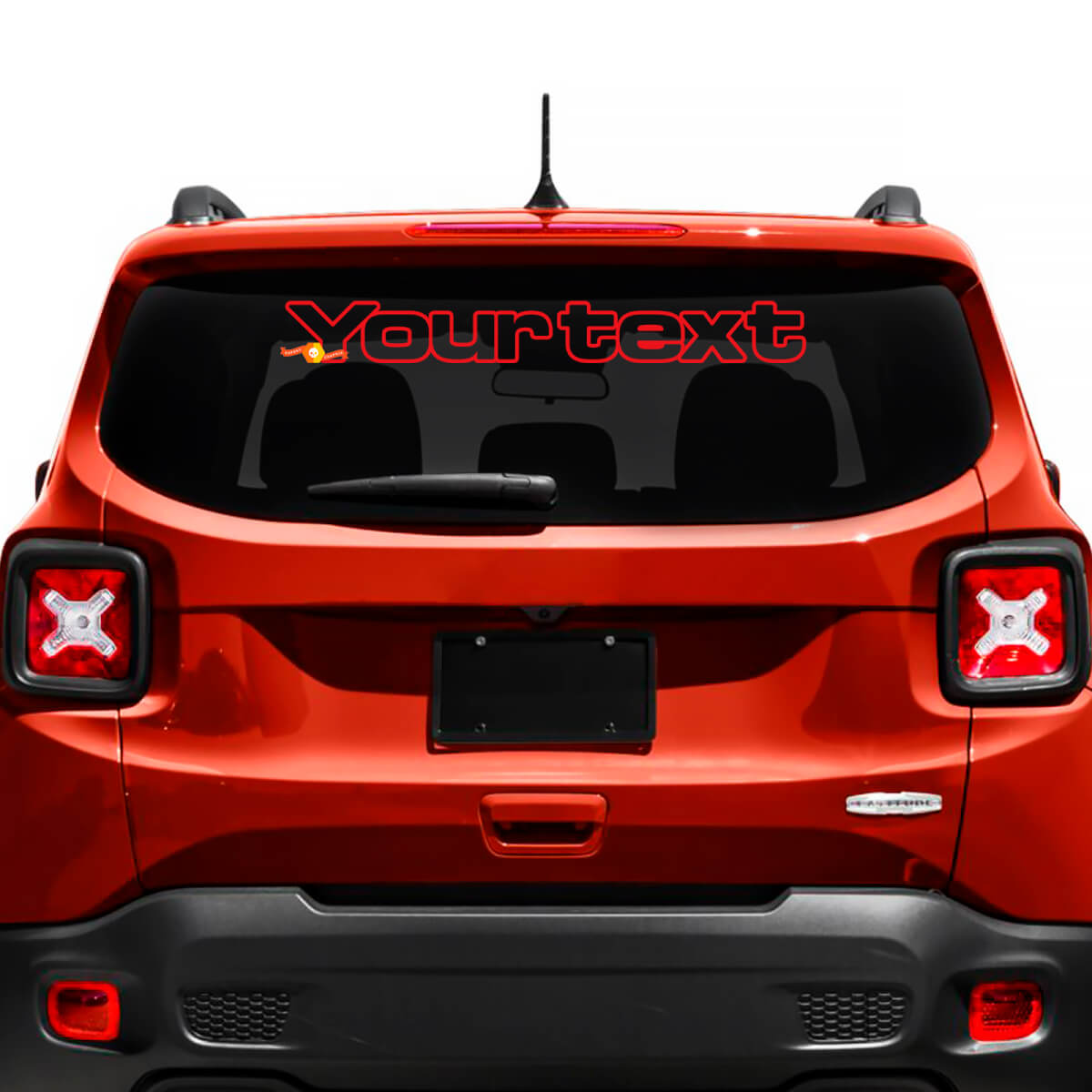 Adhesivo personalizado de letras para ventana trasera, guardabarros y parabrisas, gráfica para Jeep Renegade