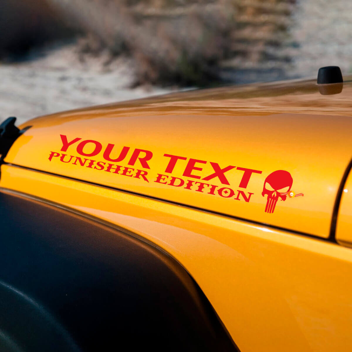 Juego de pegatinas de vinilo para capó edición Punisher personalizada para Jeep Wrangler