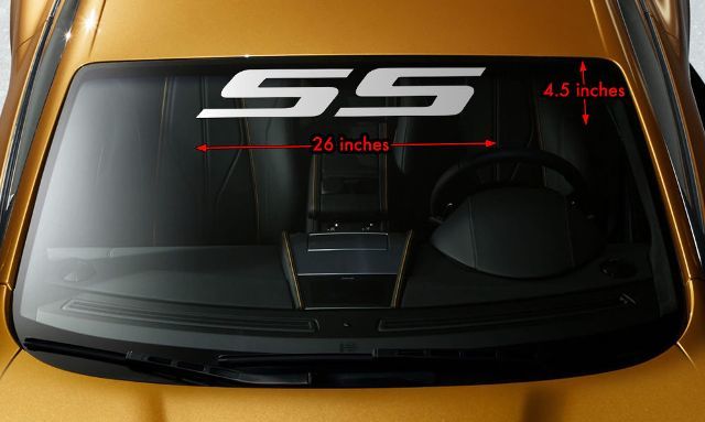 Calcomanía de vinilo para parabrisas SS para Chevrolet Camaro Impala Cobalt