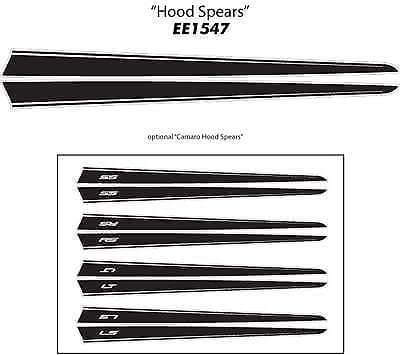 HOOD SPEARS Pegatinas de vinilo gráficas Calcomanías Rayas Vinilo de grado premium 2013-2015 Camaro
