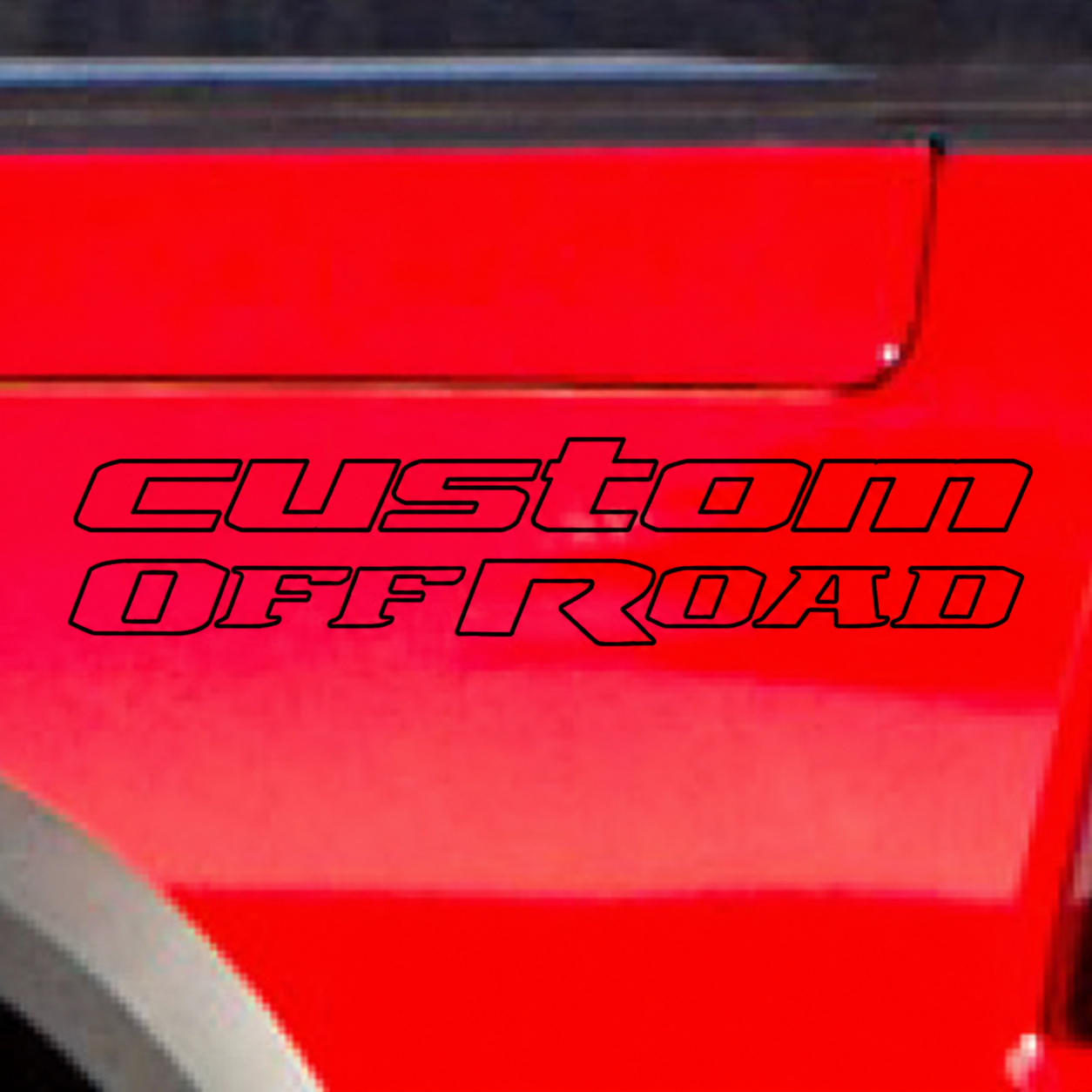 Juego de letras personalizadas Offroad Outline adhesivo de vinilo para caja para Dodge Ram 1500