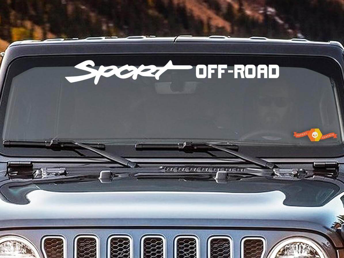 Calcomanía de vinilo para parabrisas Off Road deportiva para Jeep Wrangler