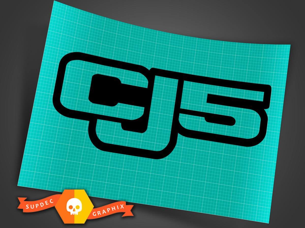 Jeep CJ5 - Negro - Calcomanía de vinilo Off Road CJ 5 Trails Rock Crawling 4x4