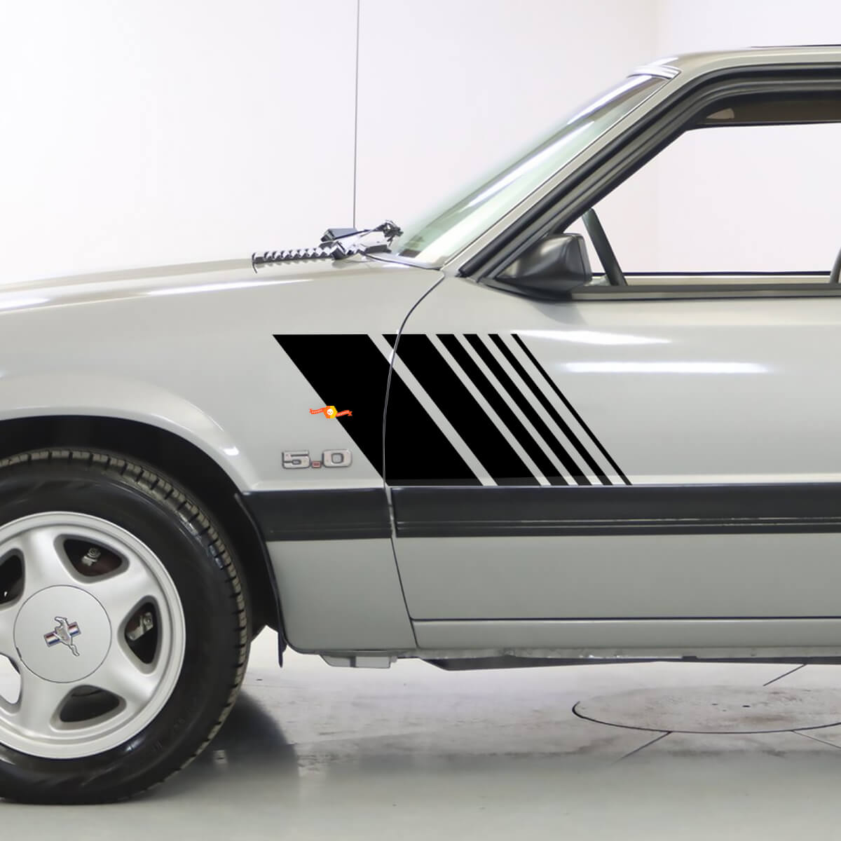 1979-1993 Ford Mustang Faded Side Strrobes Strobe Strobes Kit de calcomanías 79-93
