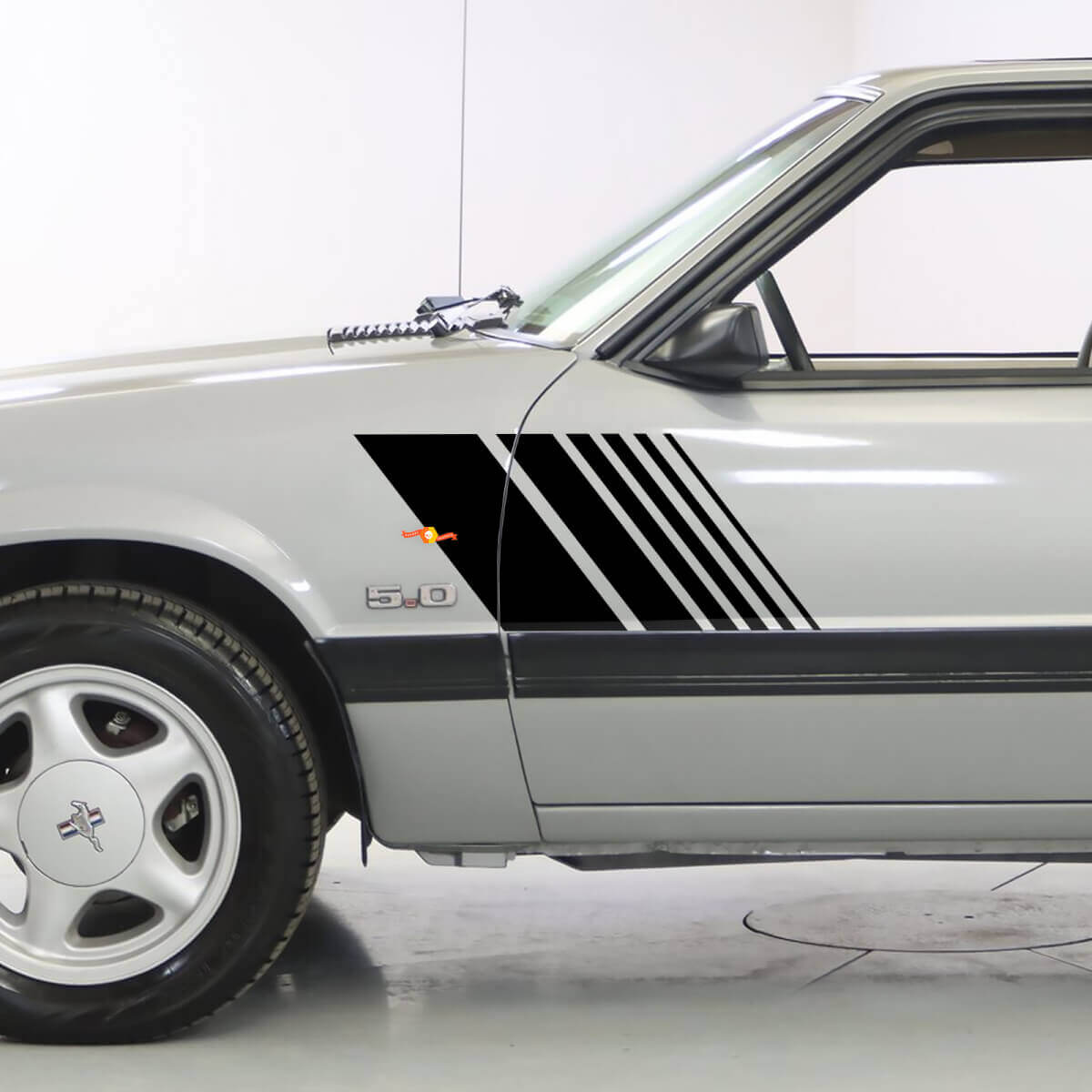 Kit de Calcomanías de Rayas Laterales Desvanecidas con Estrobos para Ford Mustang 1979-93