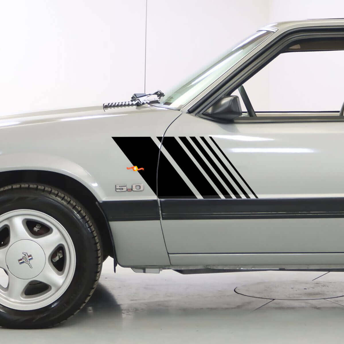 Kit de pegatinas de vinilo con franjas laterales tipo estroboscópico para Musclecar Mustang 1979-93