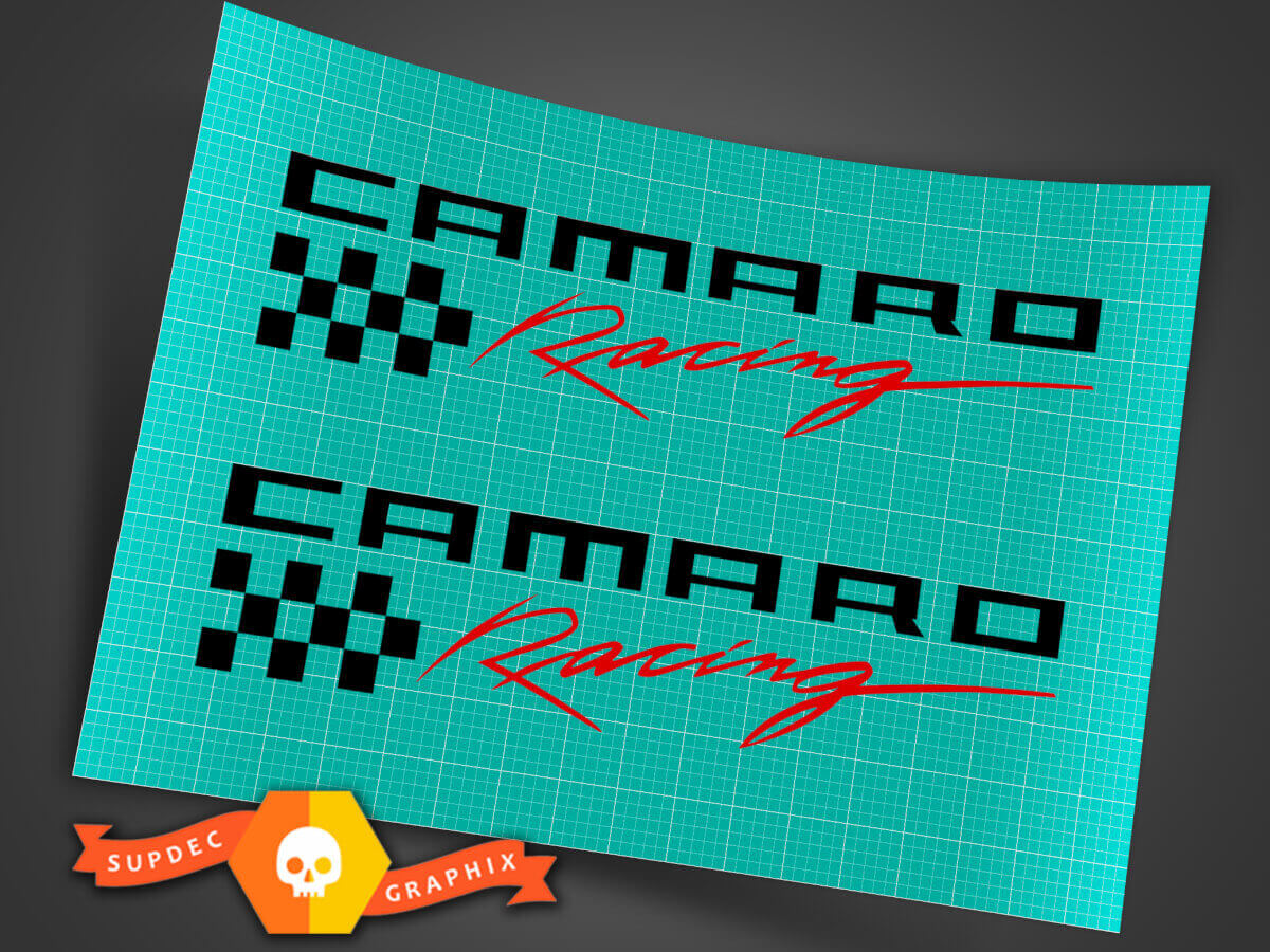 Calcomanía de vinilo para faldón lateral de carreras y guardabarros Chevrolet Camaro LS LT RS SS ZL1 Z28 2