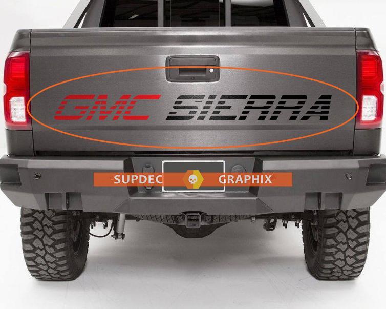 Calcomanía de vinilo para portón trasero de Gmc Sierra, cualquier color