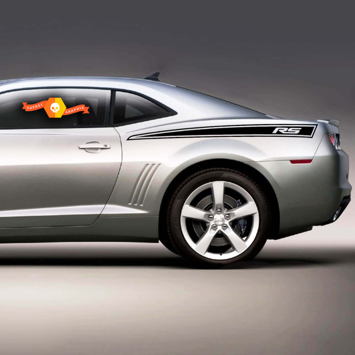 Calcomanía adhesiva de vinilo con franjas de contorno RS para los laterales de la cama para Chevrolet Camaro 2010-2013