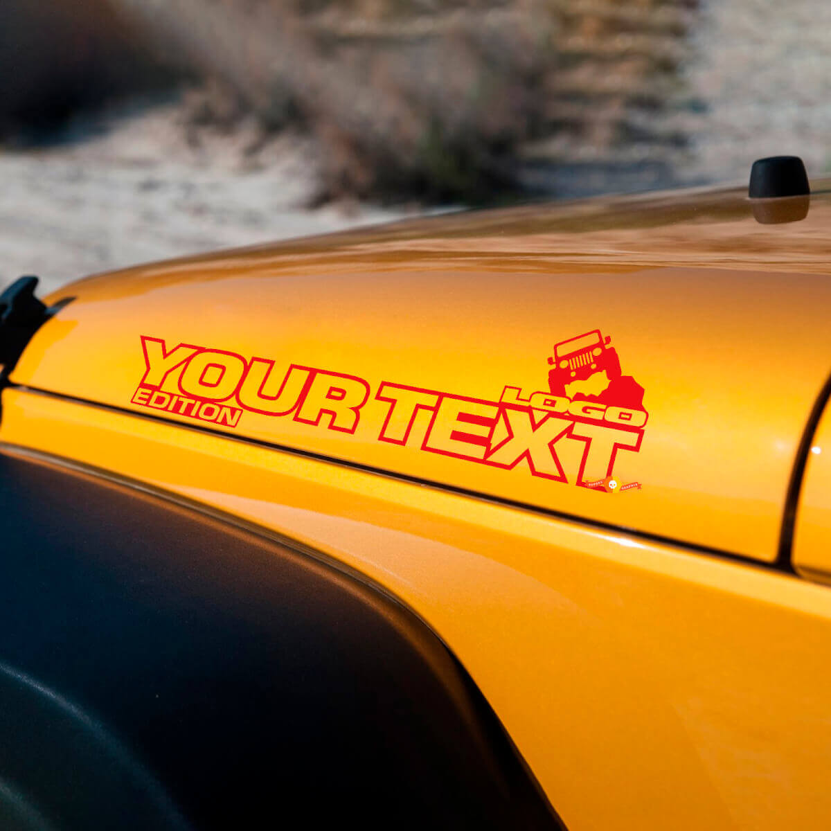 Par de pegatinas de vinilo para capó de Jeep Wrangler Off Road Edition, calcomanías Rubicon
