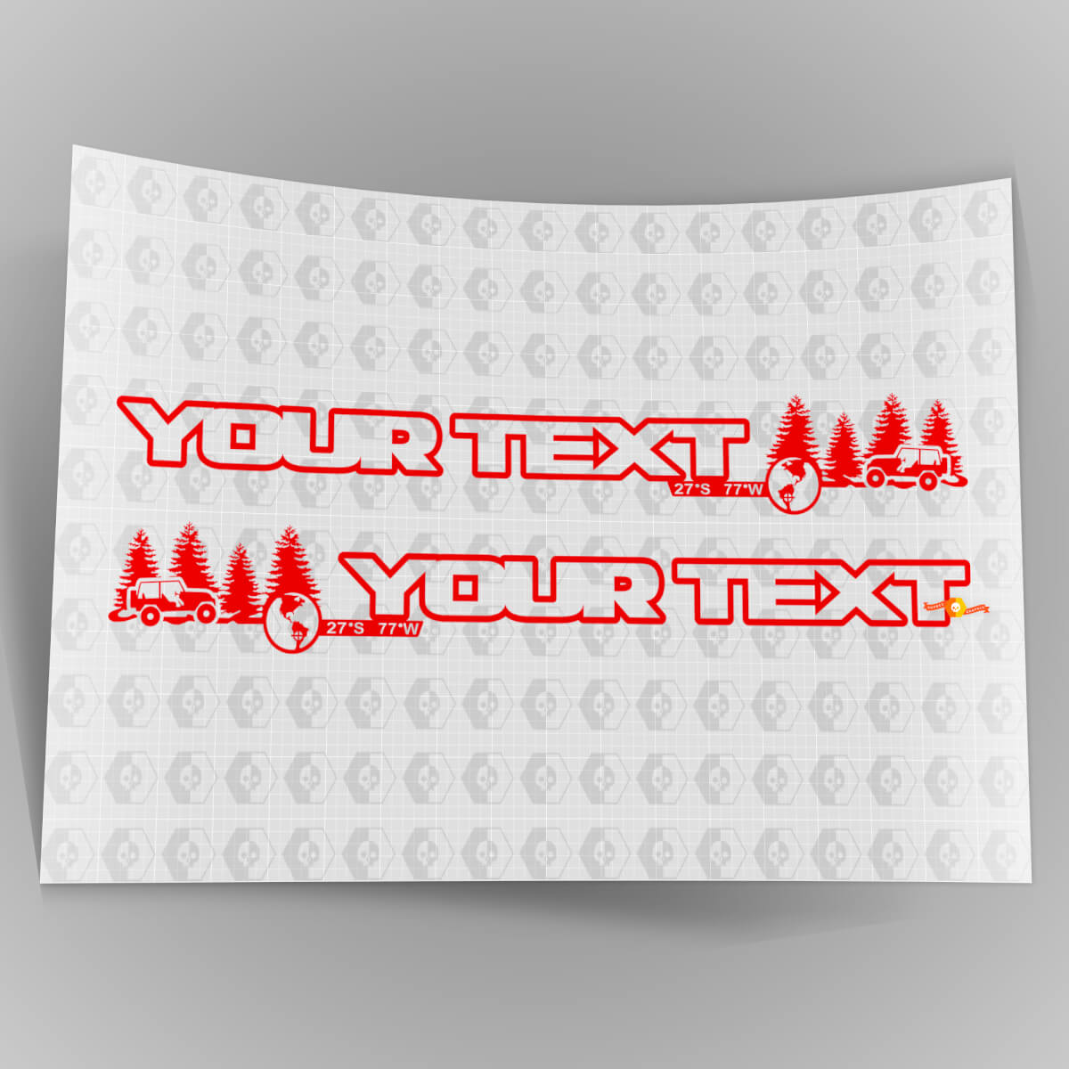 Juego de 3 Vinilos Adhesivos para Capó Off Road para Jeep Wrangler Unlimited