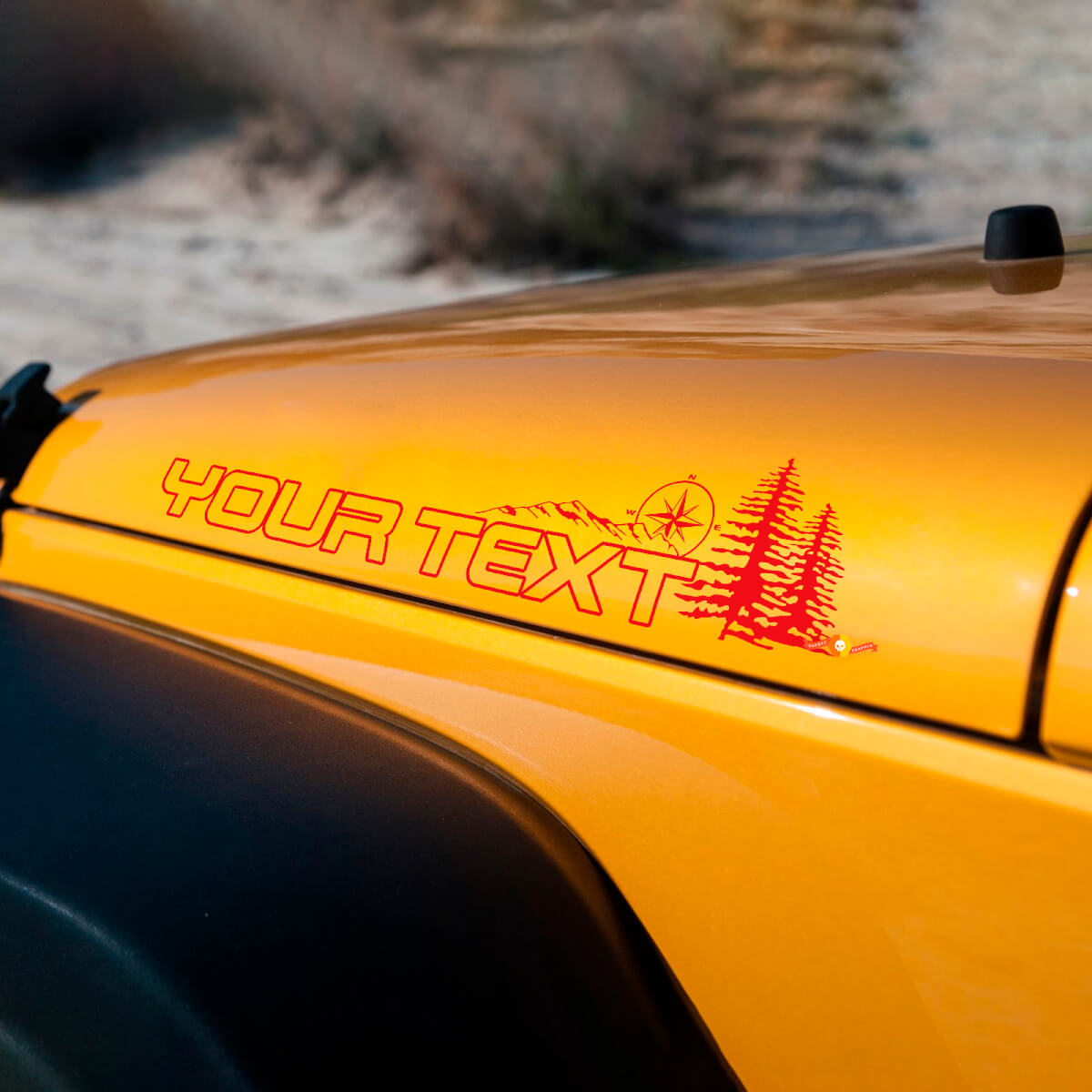 Par de pegatinas de vinilo para capó de Jeep Wrangler Renegade Off Road
