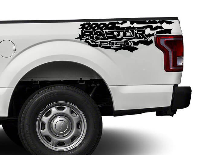 Musclecar power truck truck F 150 Bandera de EE. UU. Grunge angustiado 4X4 lado de la cama Calcomanías gráficas pegatinas
