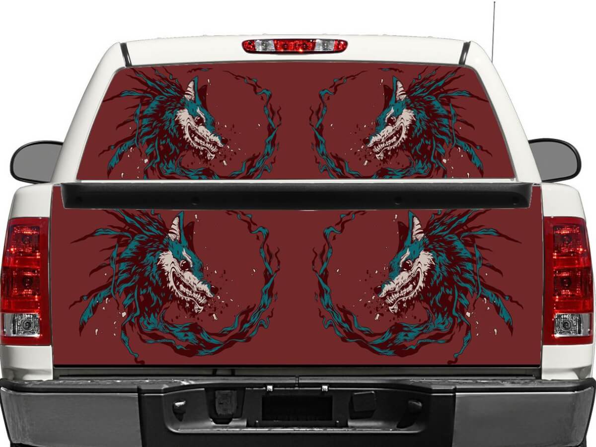 Ventana trasera de lobo o calcomanía trasera de calcomanía camioneta SUV CAR
