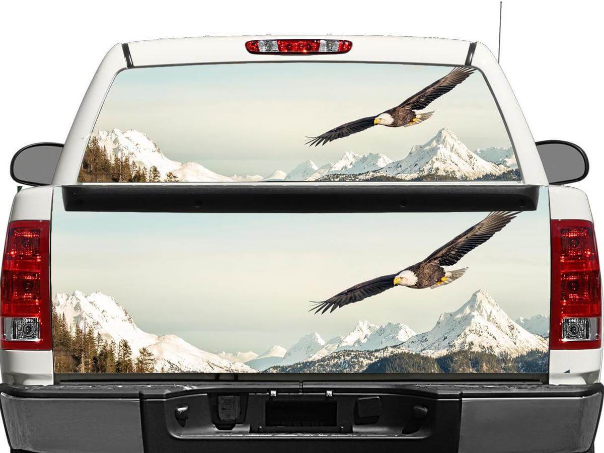 Calcomanía de vinilo para ventana trasera o portón trasero Bald Eagle Mountain para camión SUV Coche