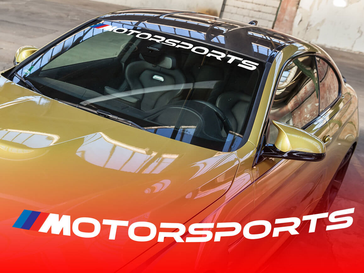 Calcomanía de vinilo para parabrisas estilo Motorsport para BMW