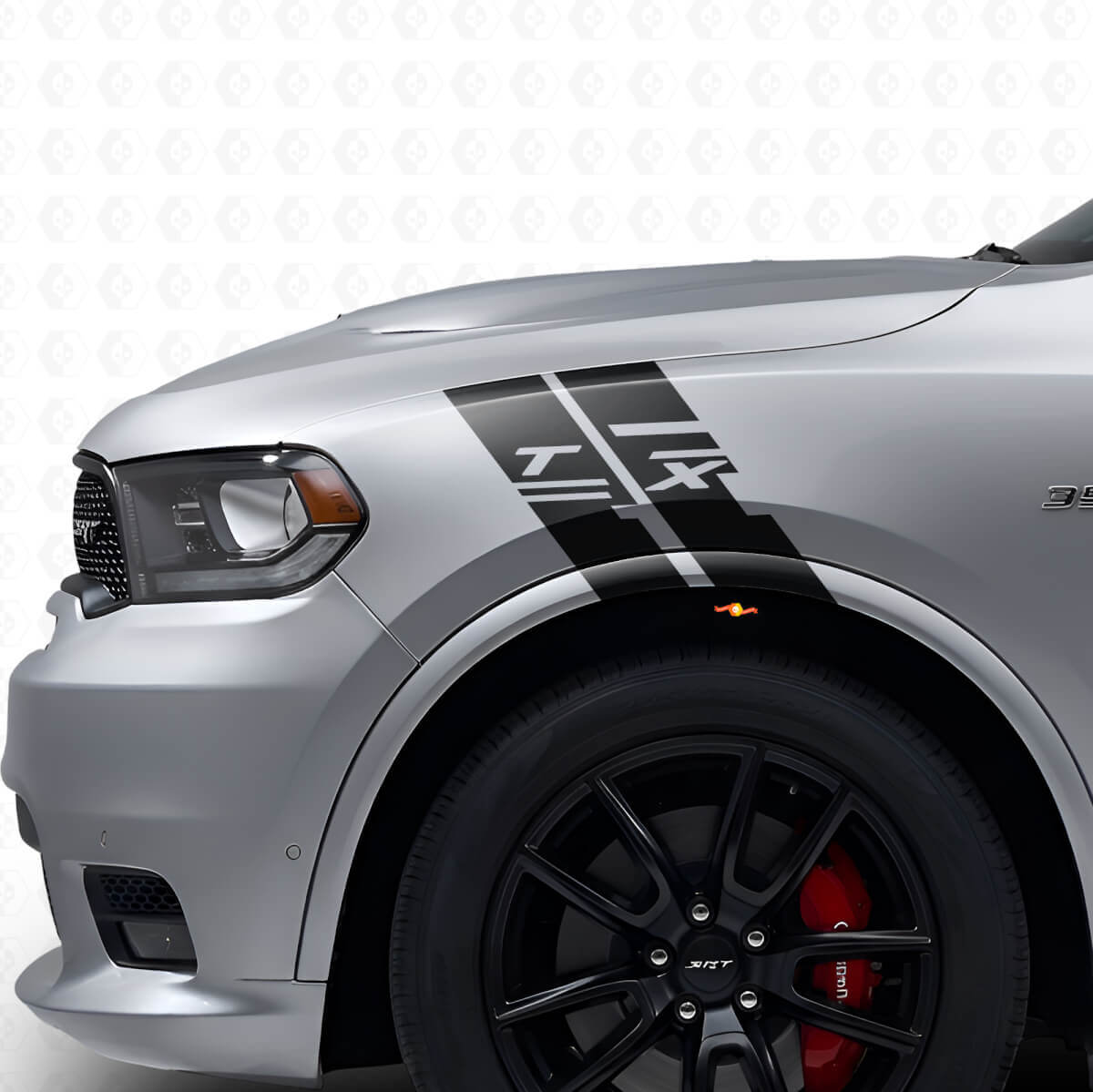 Kit de Pegatinas de Vinilo de Rayas de Hash Personalizadas para Guardabarros Laterales para Dodge Durango