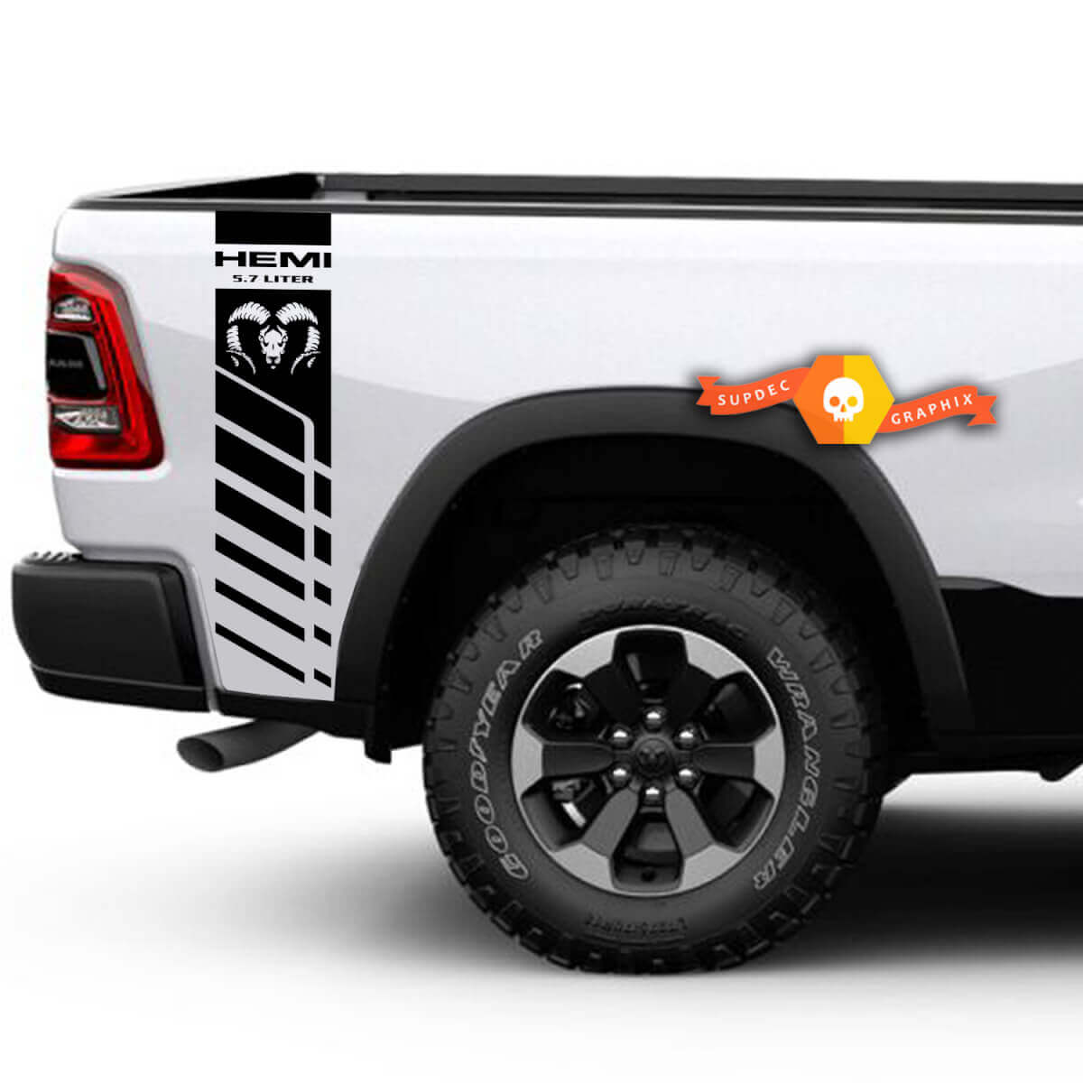 Dodge Ram 1500 2500 3500 Hemi 4x4 calcomanía camión cama raya vinilo pegatina Racing DR