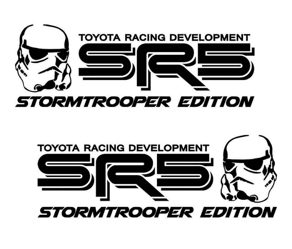 Juego de 2 adhesivos laterales de vinilo edición Stormtrooper SR5 para Tacoma Tundra