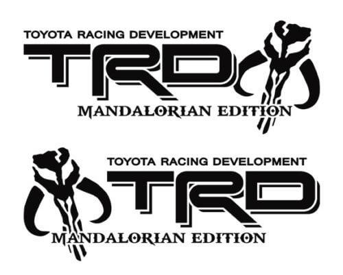Juego de calcomanías laterales de vinilo edición Mandaloriana estilo TRD para Toyota Tacoma Tundra