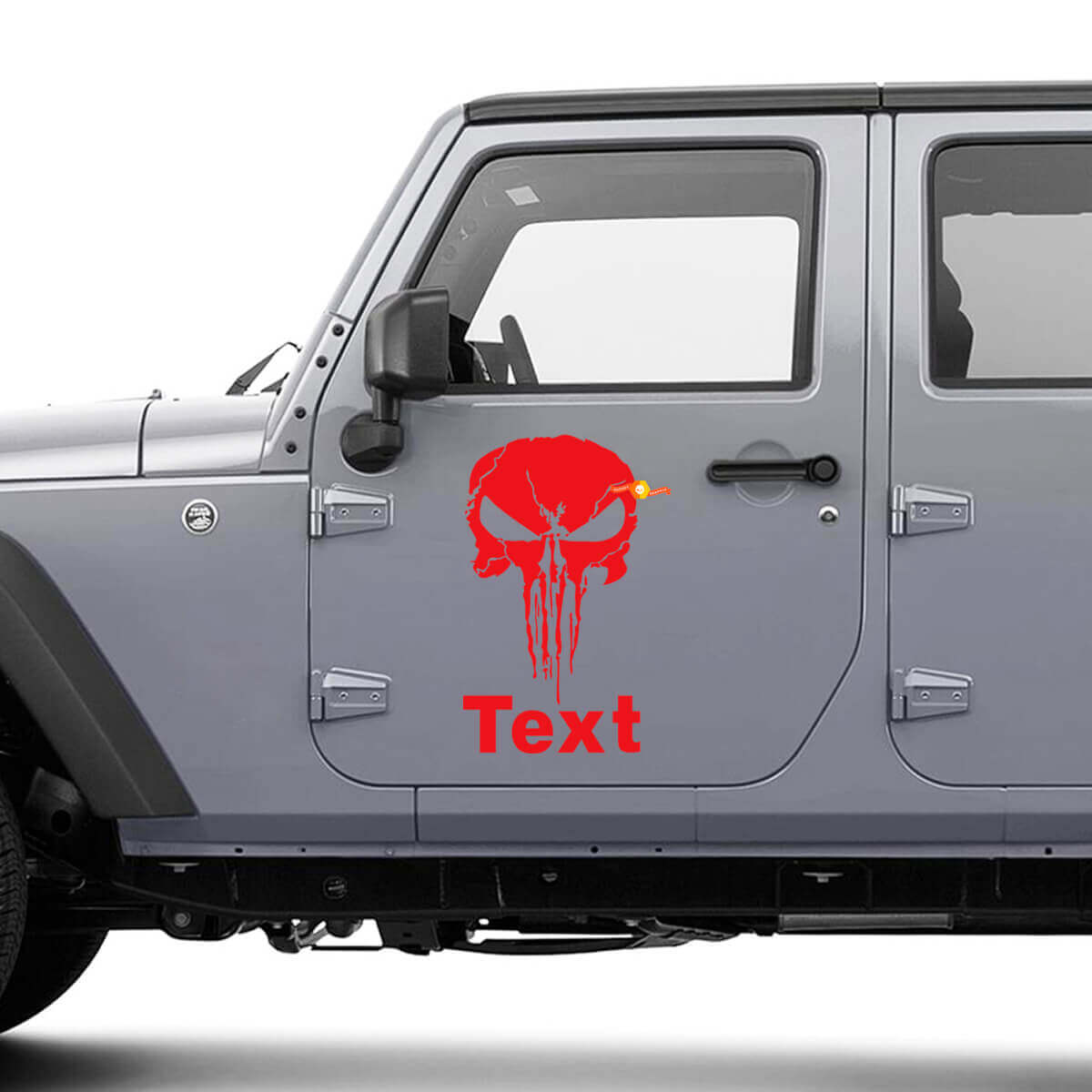 Kit de adhesivos de vinilo con calavera Punisher para puerta lateral de Jeep Wrangler JK CJ TJ YJ
