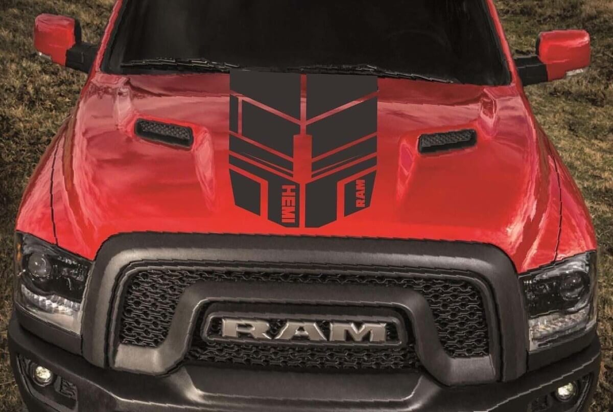 DODGE RAM 1500 HOOD solo rayas vinilo calcomanía pegatinas custom hemi