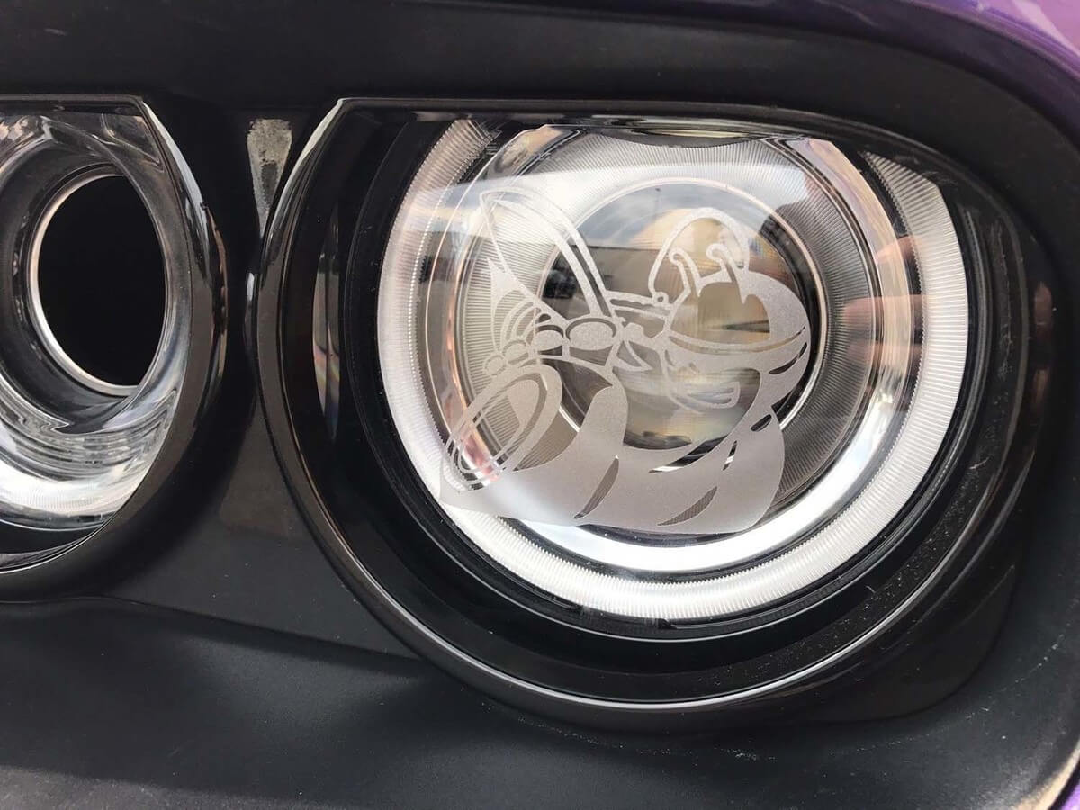 Calcomanías de vinilo para faros Scat Pack Bee para Dodge Charger Challenger