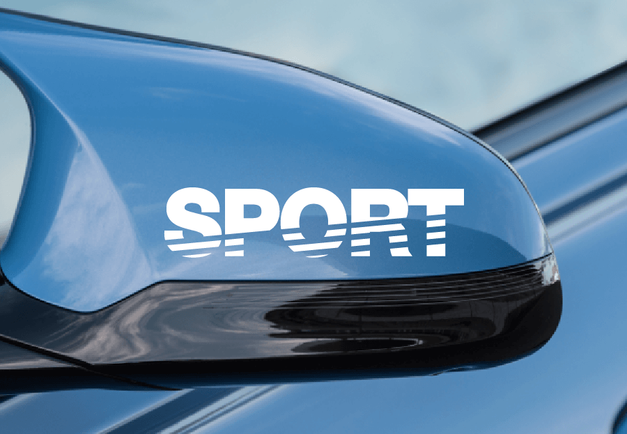 Kit de calcomanías de vinilo con letras deportivas para espejos de coches
