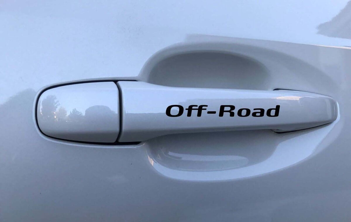 Juego de pegatinas adhesivas de vinilo para manijas de puerta todoterreno para coches