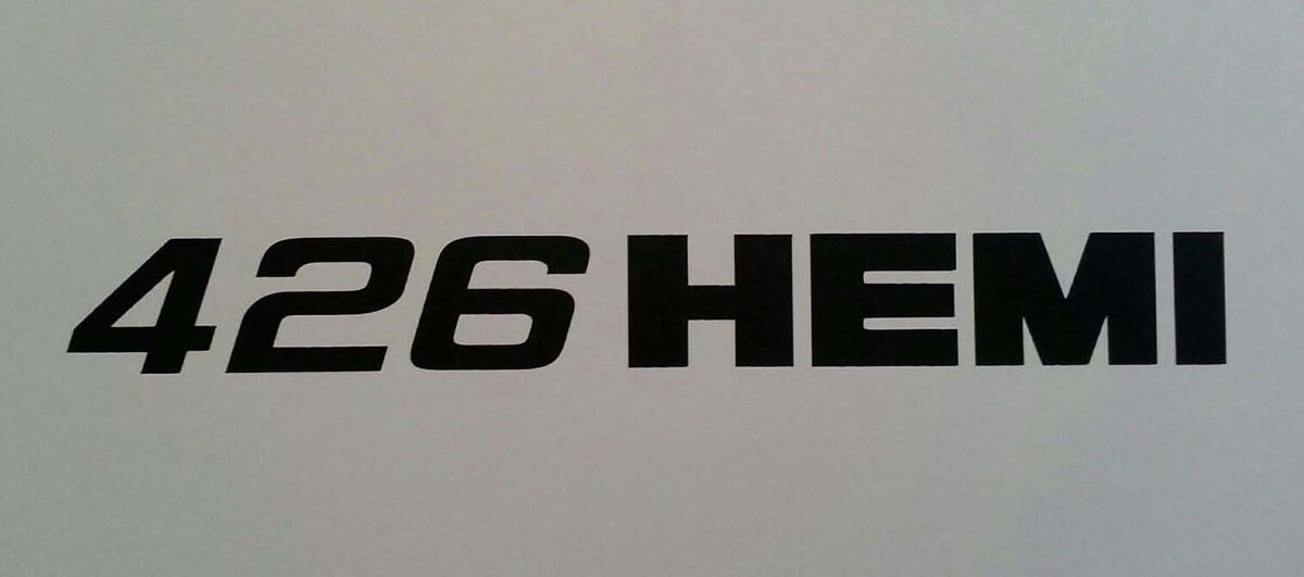 Calcomanía de vinilo 426 HEMI R/T para Dodge Challenger Charger Plymouth Cuda Demon
