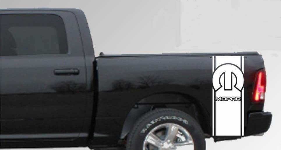 Vinilo adhesivo con rayas laterales traseras con logo Mopar para Dodge Ram 1500 2500 3500