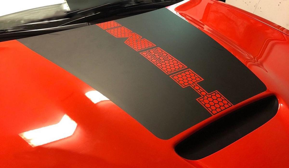 Calcomanía gráfica para capó 2018 CHARGER SRT Stripe HEMI 12 años de vinilo HONEYCOMB SCAT 392

