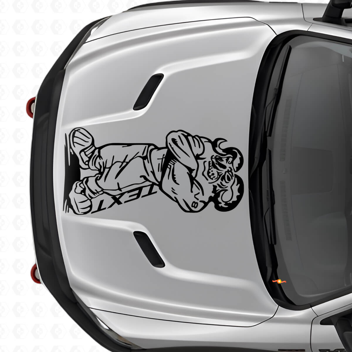 Vinilo adhesivo personalizado para capó Gangster Rebel V8 con texto personalizado para camión Dodge Ram