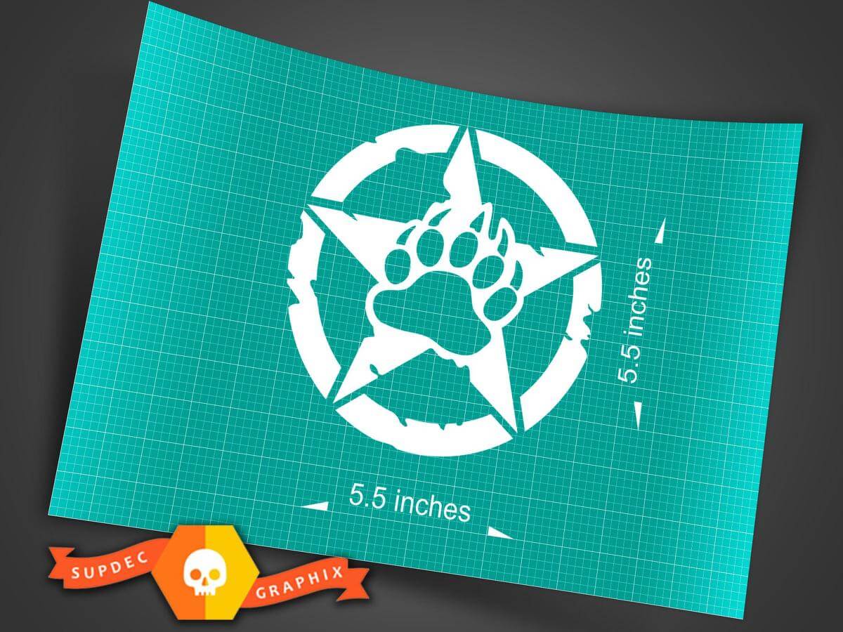 Pegatina de vinilo en forma de garra de oso, estrella, capó, puerta y guardabarros para Jeep Wrangler