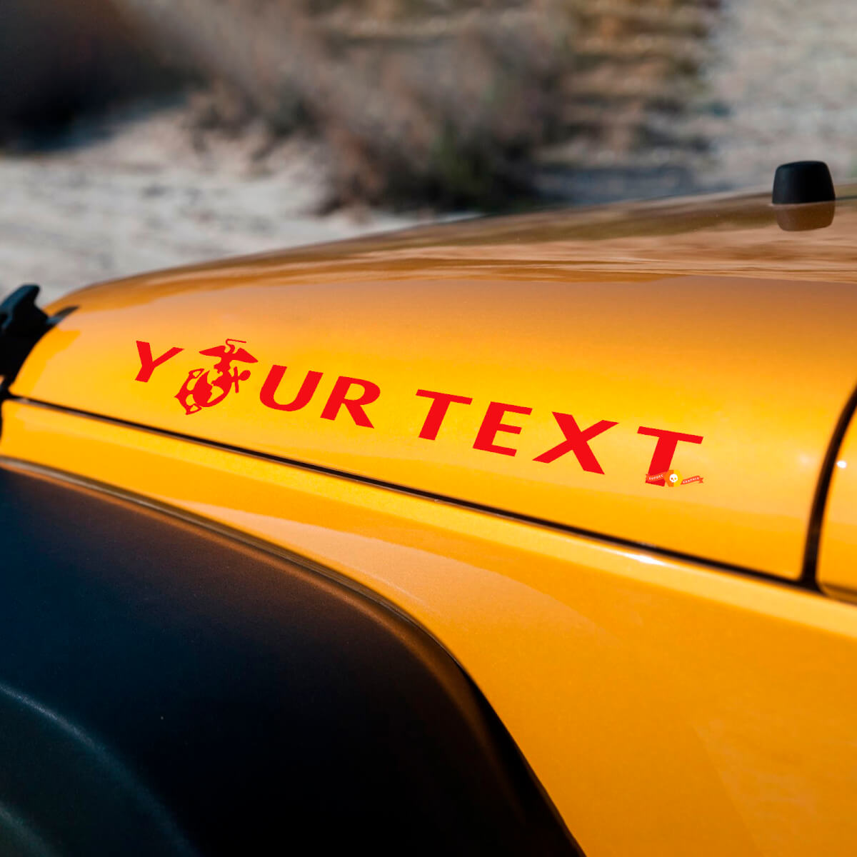 Jeep WRANGLER USMC Rubicon Hood Decal Sticker Sahara Willy Veteran Marine Nuevo