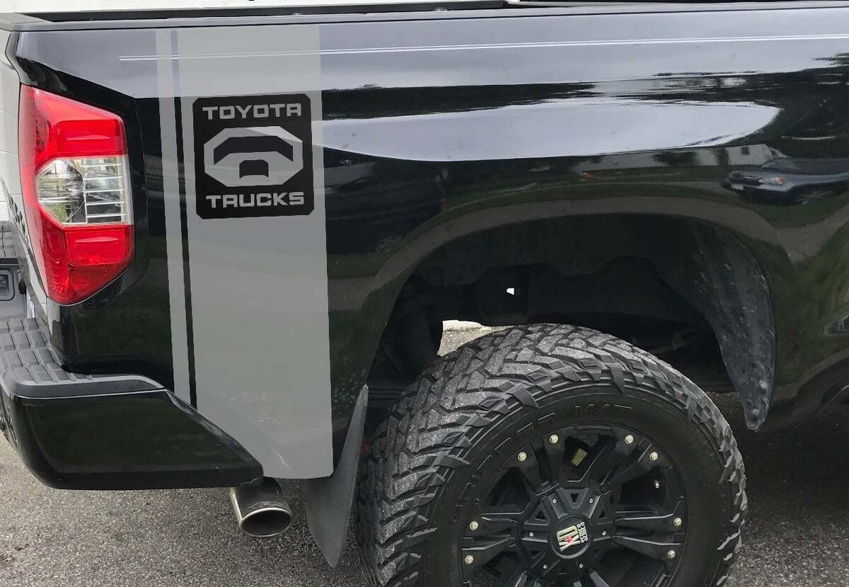 Kit de pegatina de vinilo con franjas verticales para laterales de caja de camioneta Toyota Tacoma Tundra