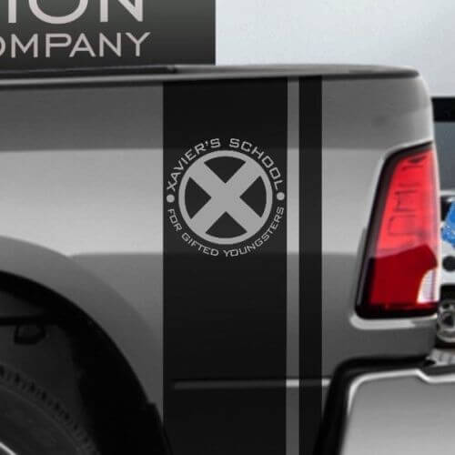Hemi Dodge Ram RT Vinilo Side Stripes X-Men Xavier School logo Comics superhéroes