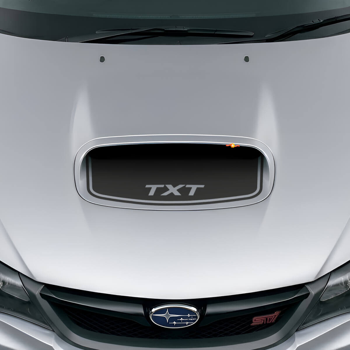 Calcomanía de vinilo de toma de aire personalizada en negro para capó para Suba Impreza WRX STI