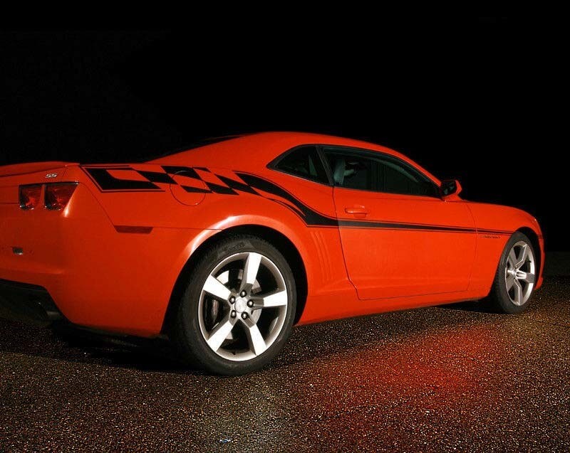 2010 2011 2012 2013 Chevrolet Camaro Bandera a cuadros Side Bodyline Stripes Pegatina Calcomanía
