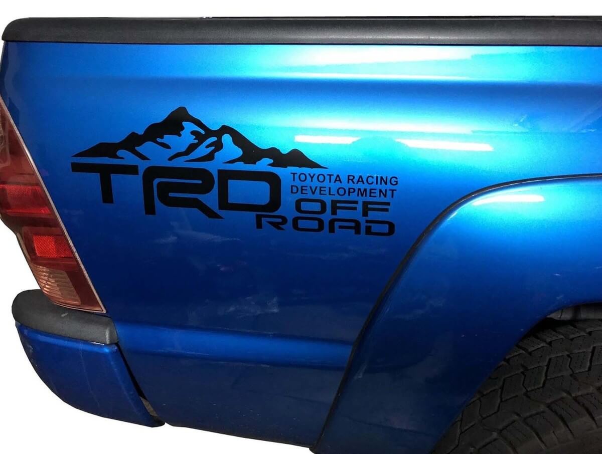 Calcomanías de cama lateral TOYOTA TACOMA TRD, pegatinas de corte de vinilo para desarrollo de carreras todoterreno